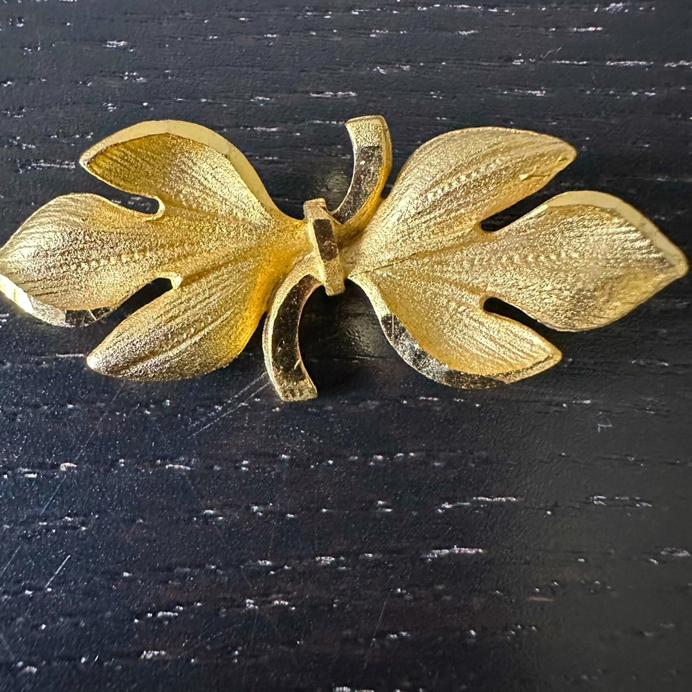 Golden bow brooch‎